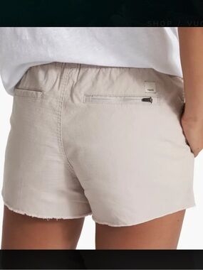 Vuori Vintage Ripstop Shorts Women’s XL Suede Beige Drawstring NWT Casual*V1